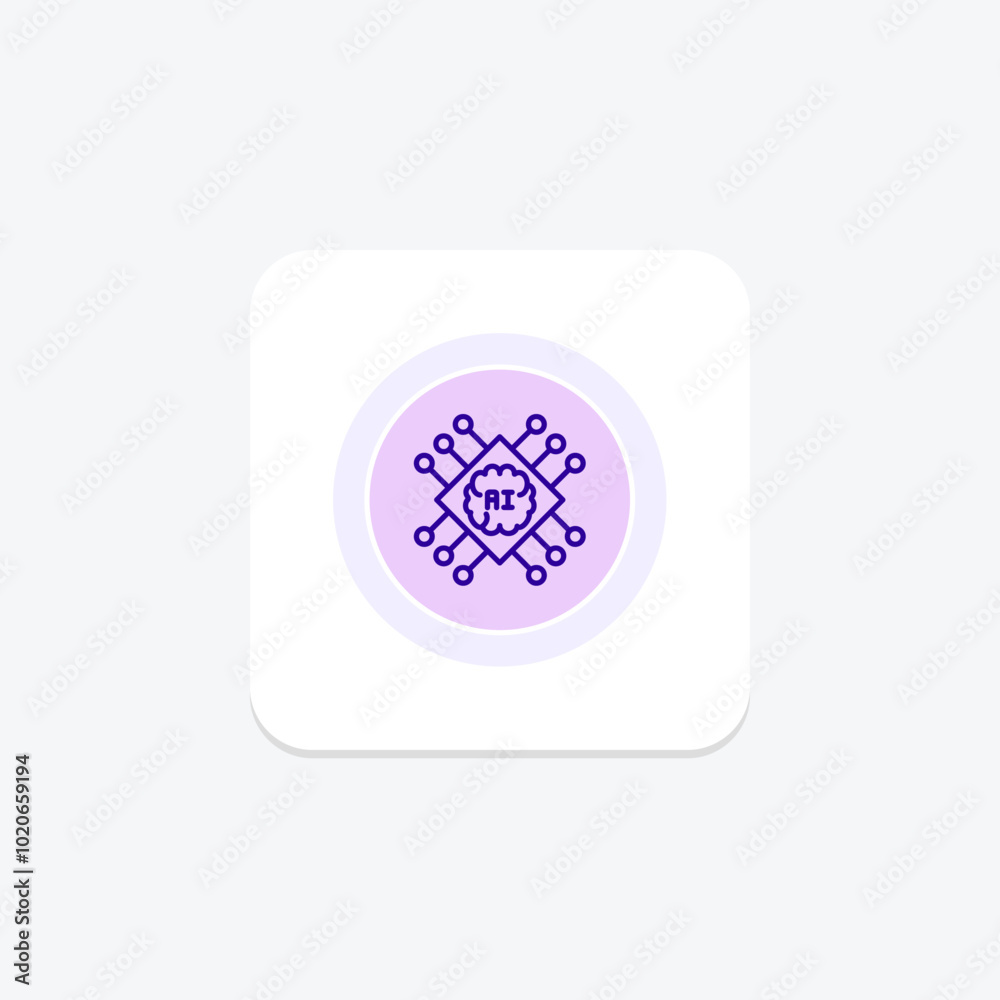 Obraz premium Artificial Brain color circle icon , vector, pixel perfect, illustrator file