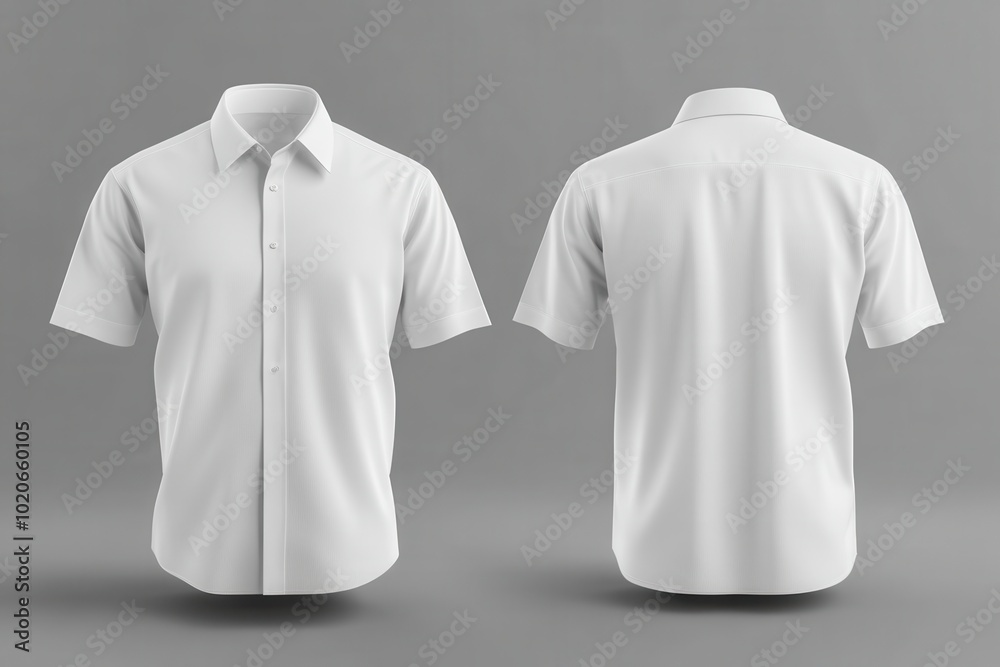 White Short Sleeve Shirt Mockup. White Short Sleeve Shirt Mockup.