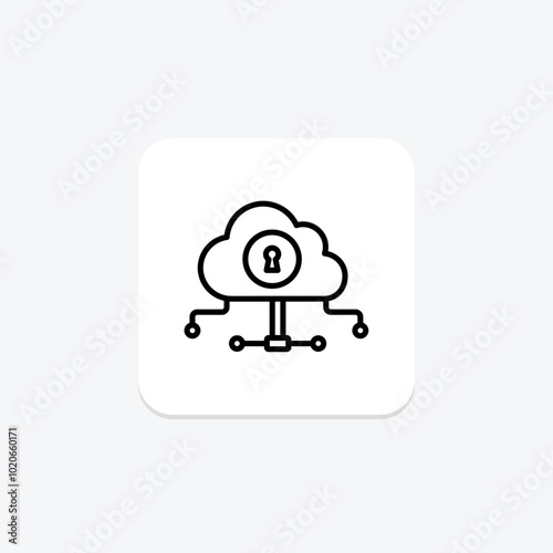 Cloud Access line icon , vector, pixel perfect, illustrator file