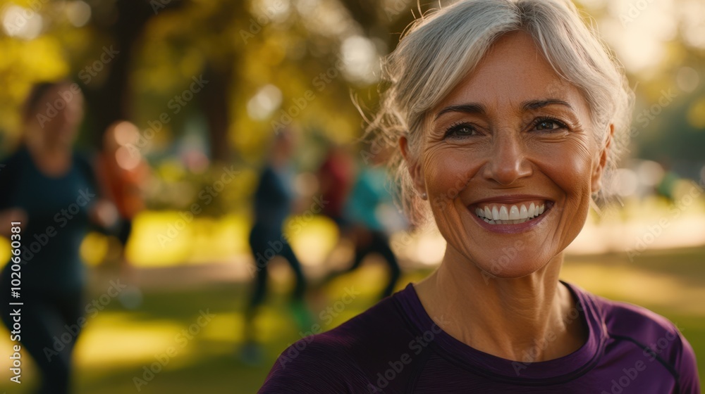 The Active Woman Smiling Brightly The Active Woman Smiling Brightly