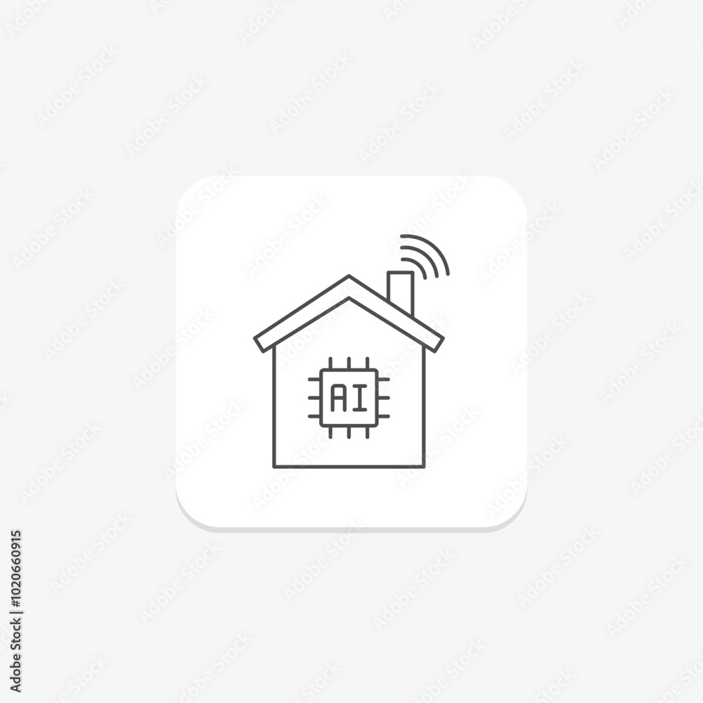Smart Home thinline icon , vector, pixel perfect, illustrator file Smart Home thinline icon , vector, pixel perfect, illustrator file