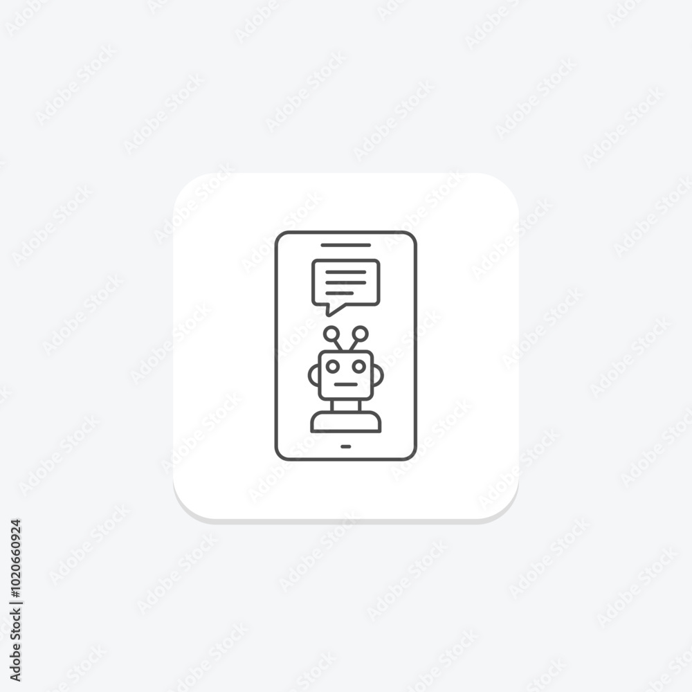 Online Robot Chat thinline icon , vector, pixel perfect, illustrator file Online Robot Chat thinline icon , vector, pixel perfect, illustrator file