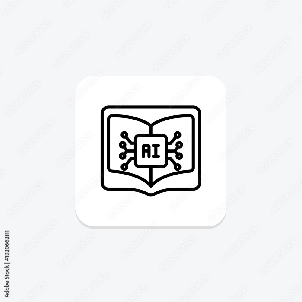 Ai In Education line icon , vector, pixel perfect, illustrator file Ai In Education line icon , vector, pixel perfect, illustrator file