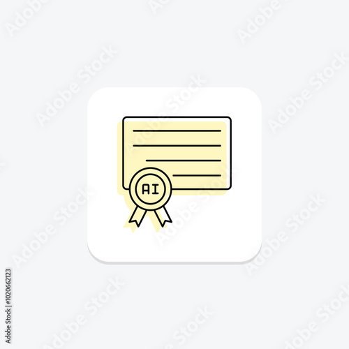 Ai Degree color shadow thinline icon , vector, pixel perfect, illustrator file