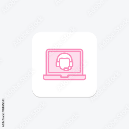 Virtual Assistant duotone line icon , vector, pixel perfect, illustrator file