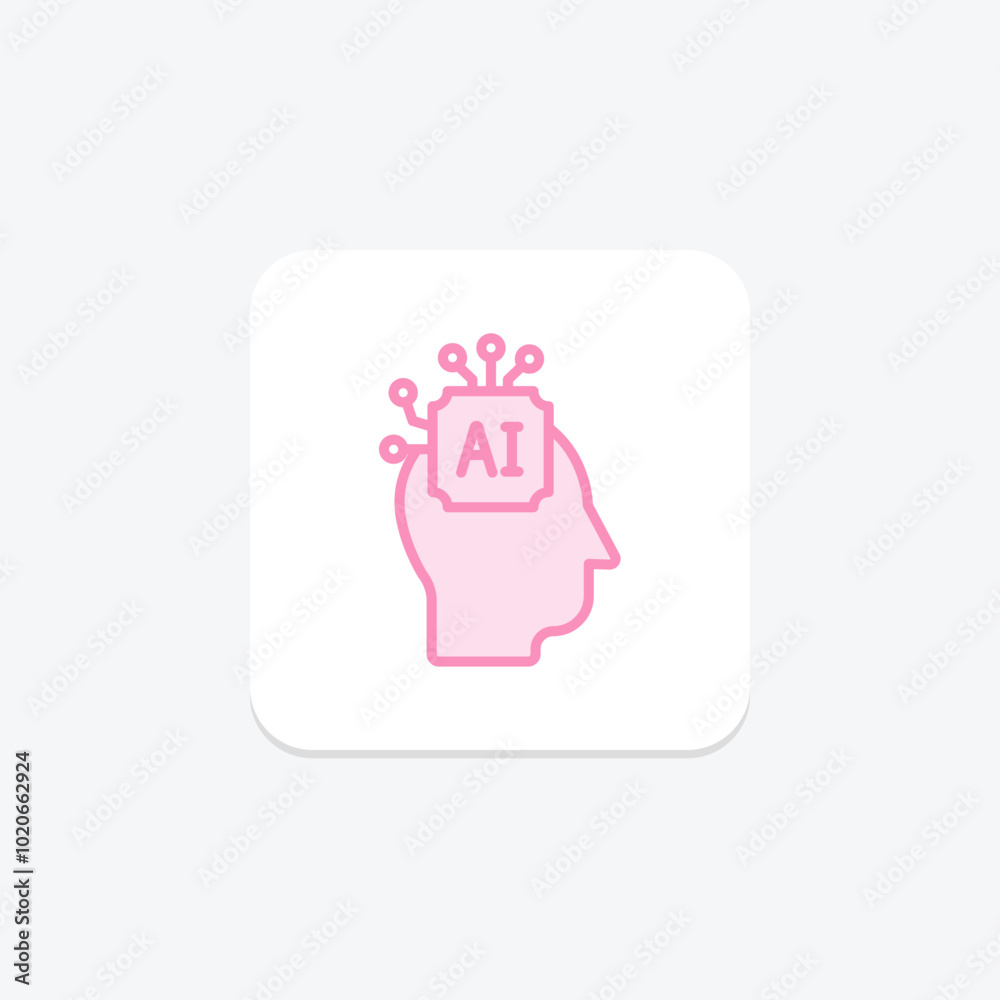 Ai Learning duotone line icon , vector, pixel perfect, illustrator file Ai Learning duotone line icon , vector, pixel perfect, illustrator file