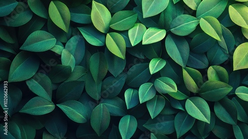 Green leaves creating a textured background on a wall Textured background of green leaves on a wall