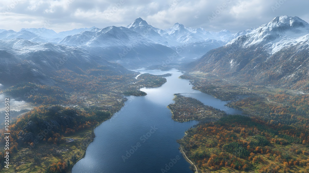 A mesmerizing scene of 3D mountains and rivers, with the natural elements appearing to reach out of the frame, giving a dynamic sense of depth and immersion A mesmerizing scene of 3D mountains and rivers, with the natural elements appearing to reach out of the frame, giving a dynamic sense of depth and immersion