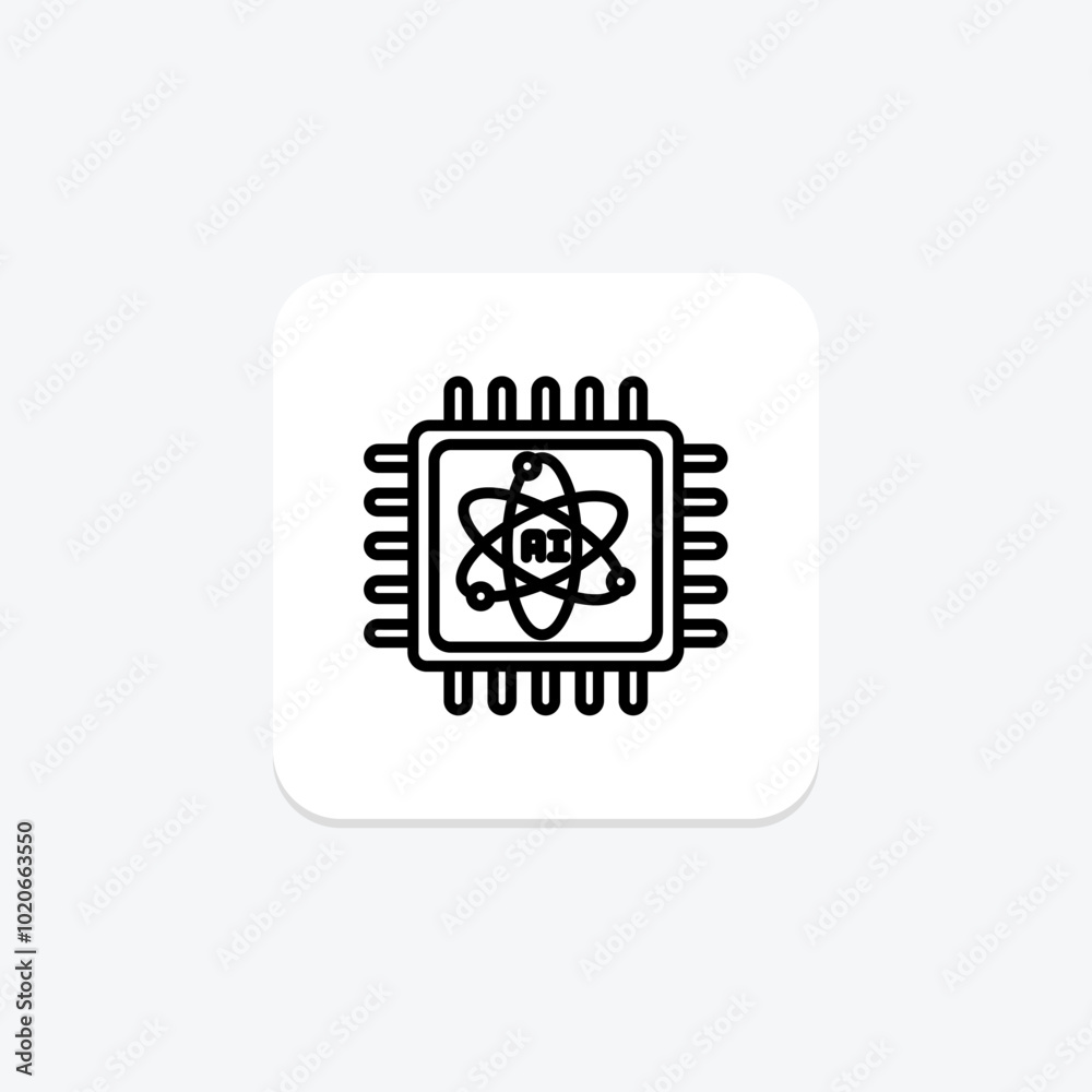 Quantum Computing line icon , vector, pixel perfect, illustrator file