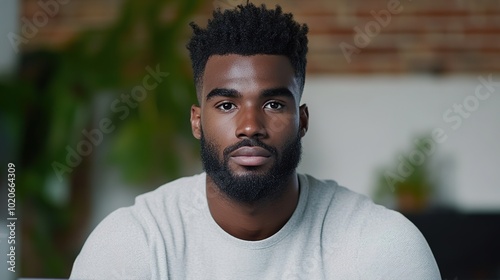 Thoughtful Man with Beard in Casual Setting