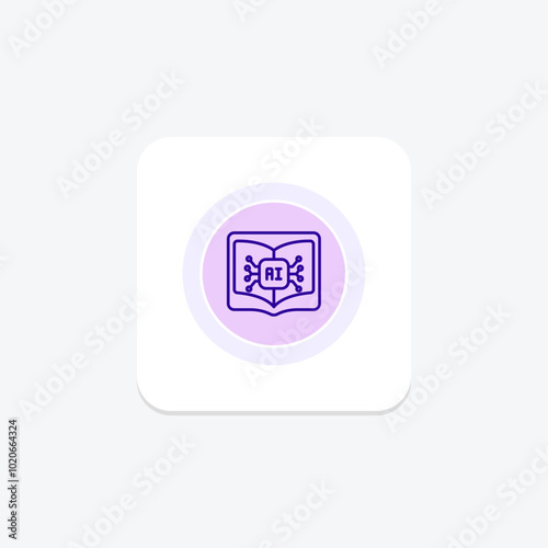 Ai In Education color circle icon , vector, pixel perfect, illustrator file