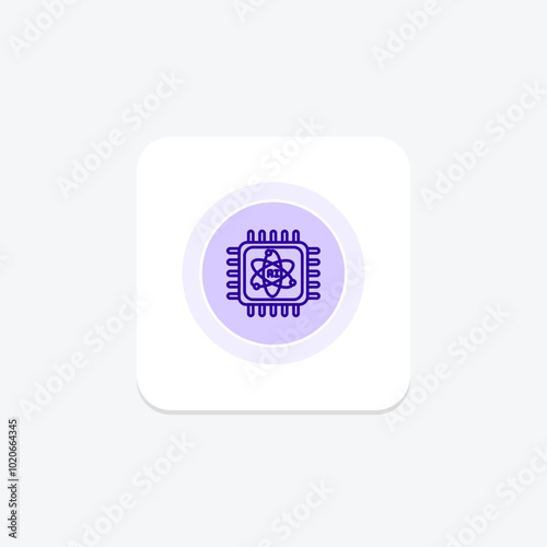 Quantum Computing color circle icon , vector, pixel perfect, illustrator file