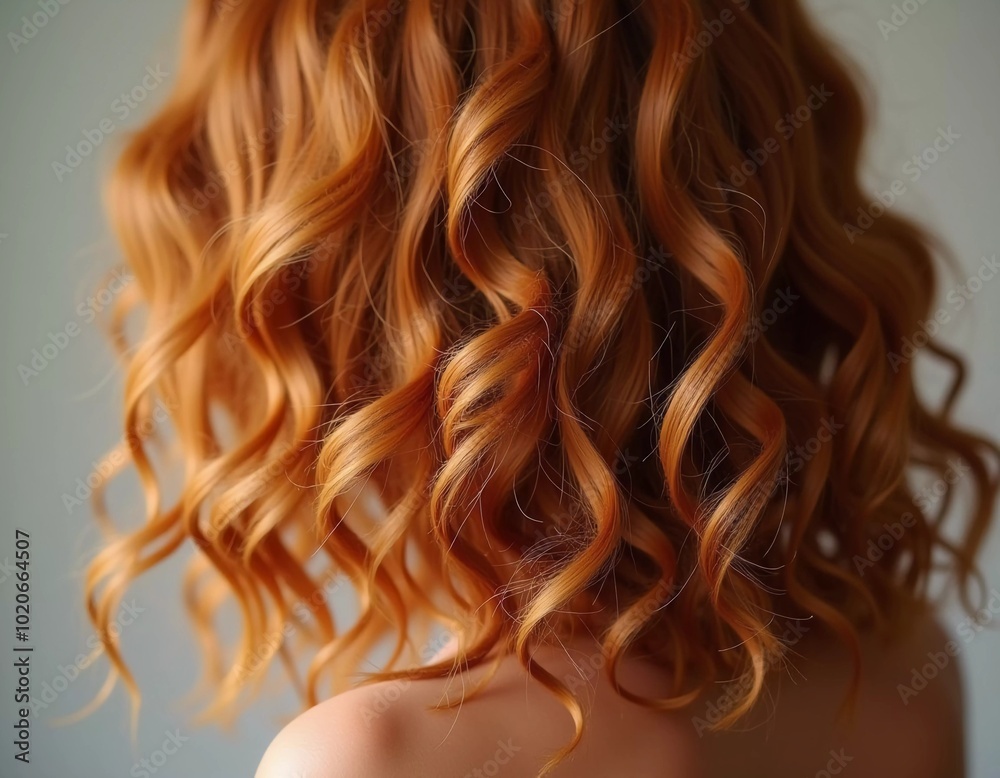 Stunning curls of honey-colored hair, showcasing their shine and bouncy texture, illuminated elegantly by gentle, natural light. Generative AI Stunning curls of honey-colored hair, showcasing their shine and bouncy texture, illuminated elegantly by gentle, natural light. Generative AI