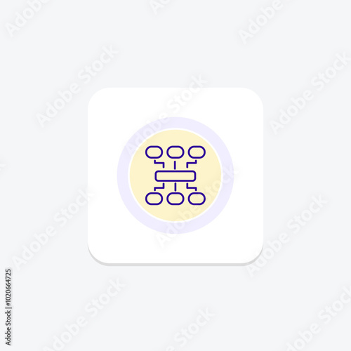 Decision Trees color circle icon , vector, pixel perfect, illustrator file