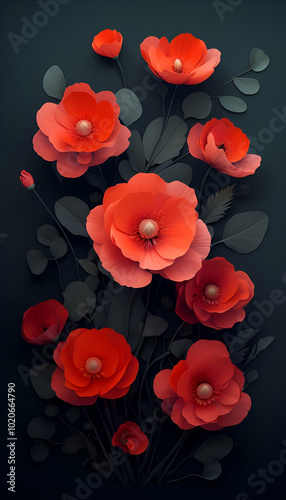 red poppy flowers