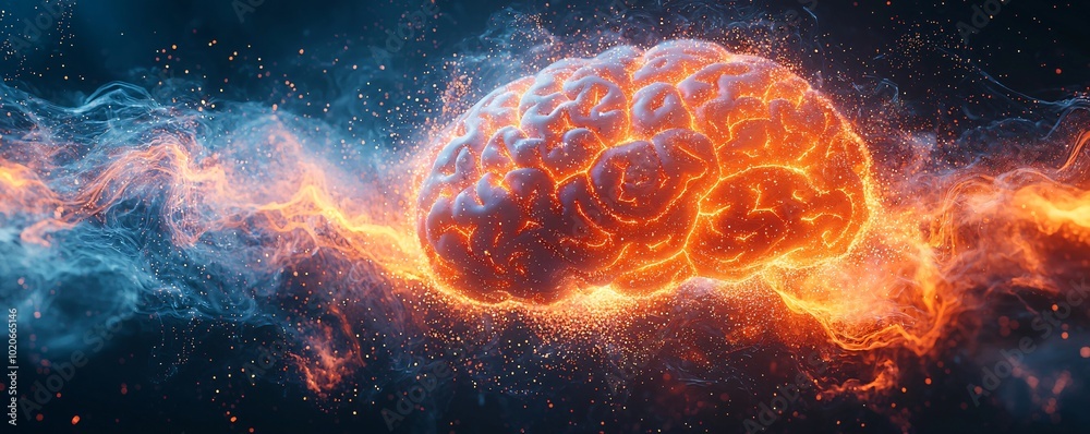 A vibrant and dynamic image of a stylized brain symbolizes mental health awareness. Ideal for Mental Health Day campaigns, educational materials, and wellness programs. A vibrant and dynamic image of a stylized brain symbolizes mental health awareness. Ideal for Mental Health Day campaigns, educational materials, and wellness programs.