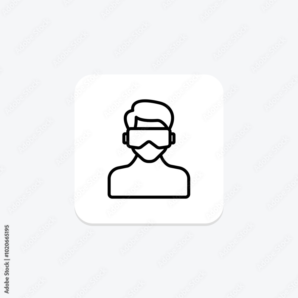 Fototapeta premium Virtual Reality line icon , vector, pixel perfect, illustrator file