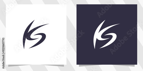 letter ks sk logo design vector