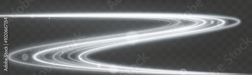 Light white wave shine effect,glow line sparkle shine. Silver white wavy effects.	