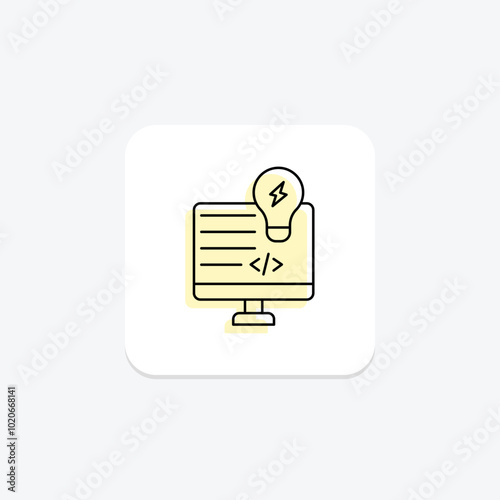 Ai Hackathon color shadow thinline icon , vector, pixel perfect, illustrator file