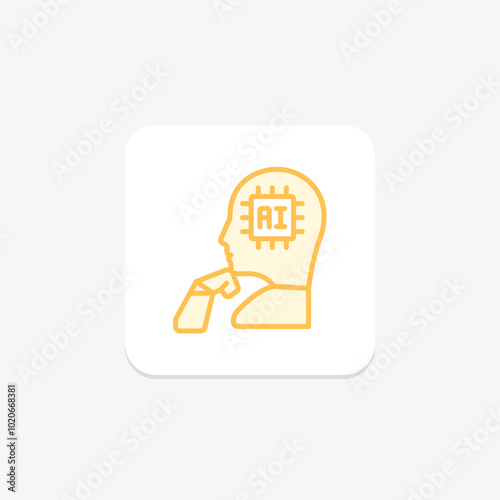 Robotic Thinking duotone line icon , vector, pixel perfect, illustrator file