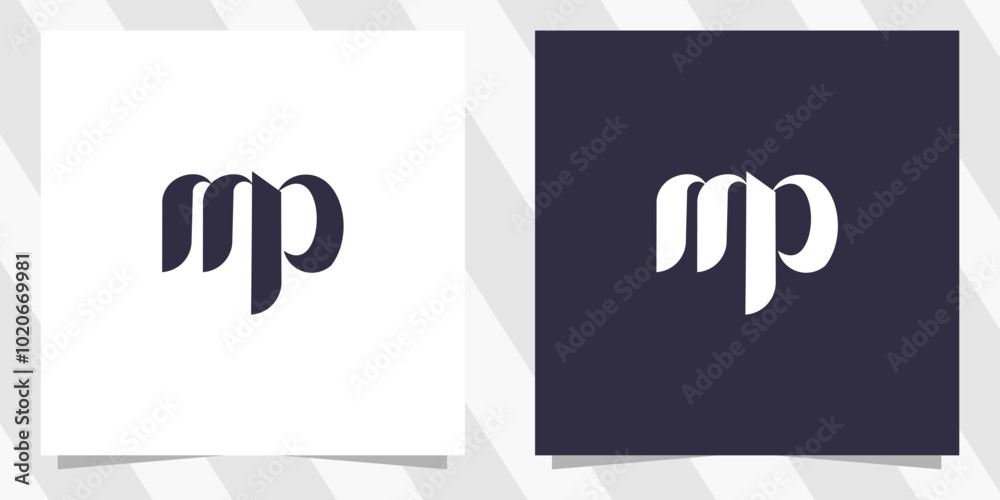 letter mp pm logo design vector letter mp pm logo design vector