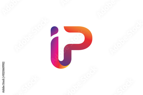 IP letter ip logo icon