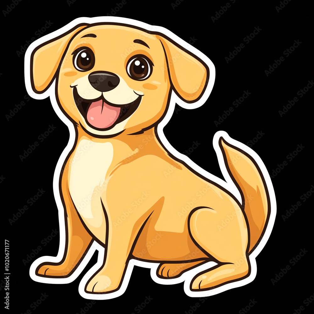 Labrador Retriever Dog Wagging Tail Happily Cute in Stock Photo