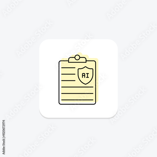Ai Policies color shadow thinline icon , vector, pixel perfect, illustrator file
