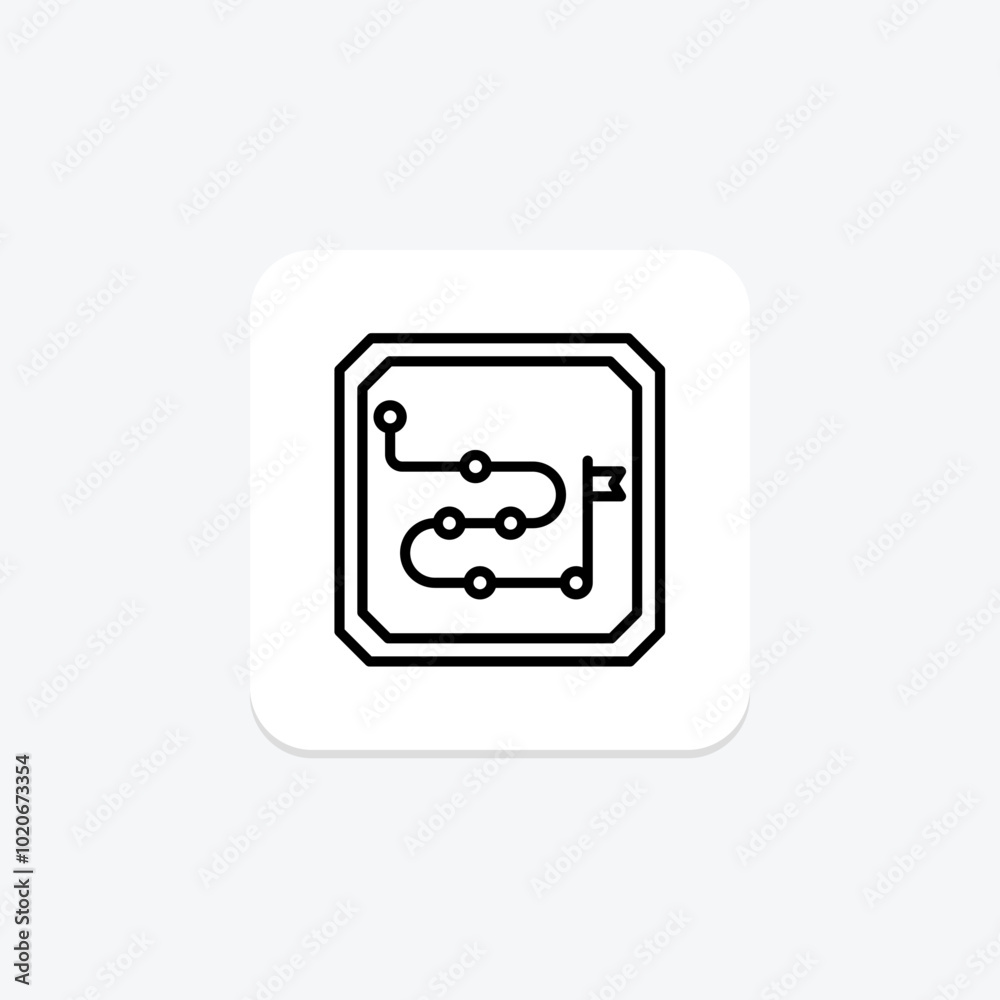 Ai Roadmap line icon , vector, pixel perfect, illustrator file Ai Roadmap line icon , vector, pixel perfect, illustrator file