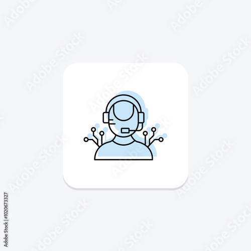 Ai Support color shadow thinline icon , vector, pixel perfect, illustrator file