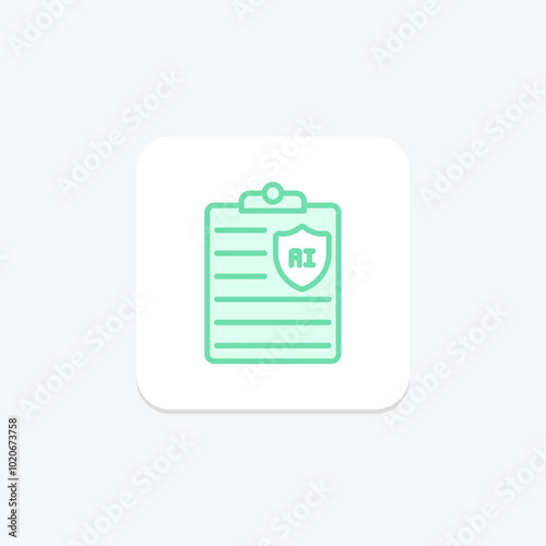 Ai Policies duotone line icon , vector, pixel perfect, illustrator file