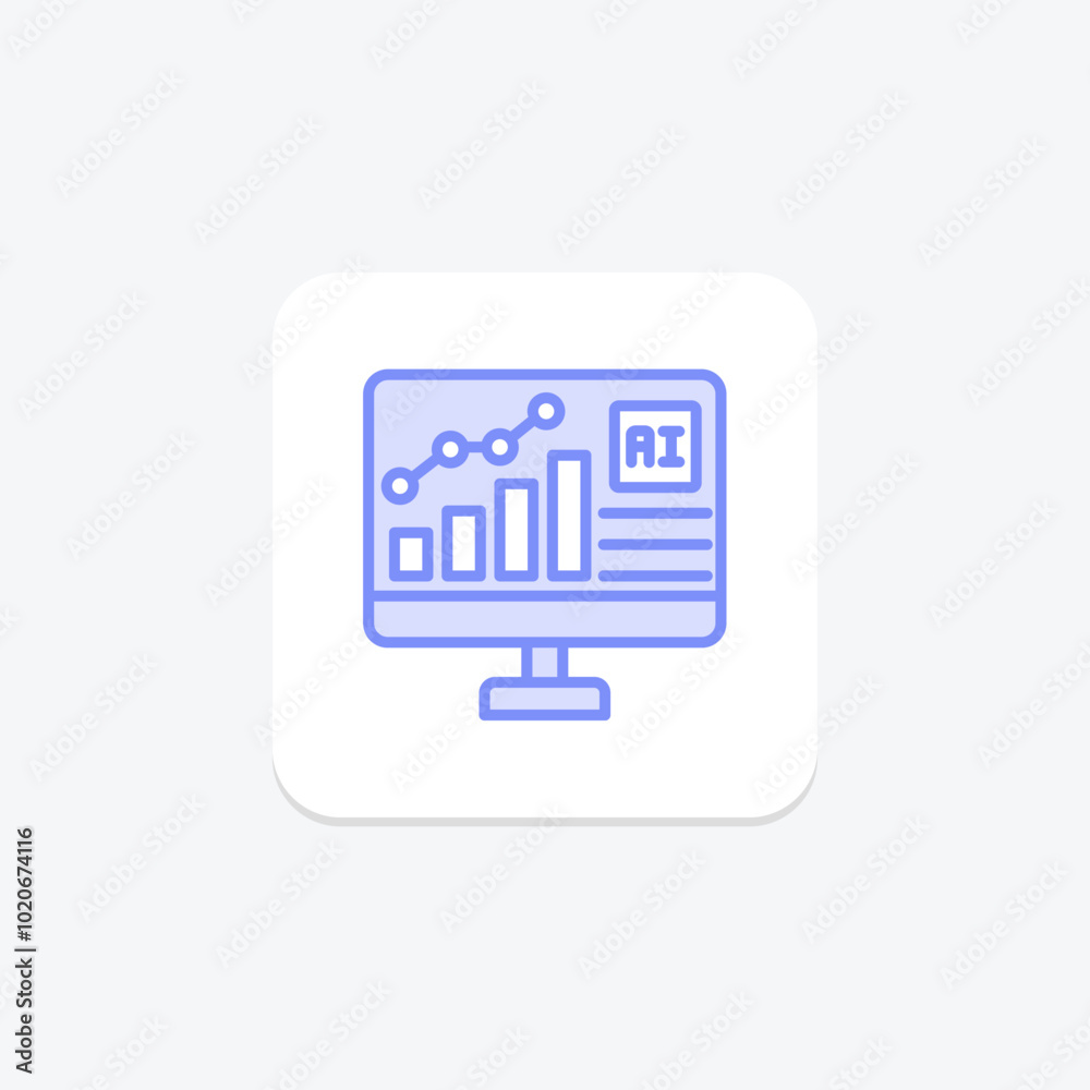 Ai Analytics duotone line icon , vector, pixel perfect, illustrator file Ai Analytics duotone line icon , vector, pixel perfect, illustrator file