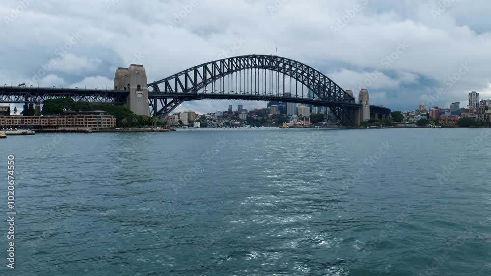 Stunning view of the Sydney Harbour Bridge spanning the glistening harbor, a symbol of architectural excellence and Australian engineering. Stunning view of the Sydney Harbour Bridge spanning the glistening harbor, a symbol of architectural excellence and Australian engineering.