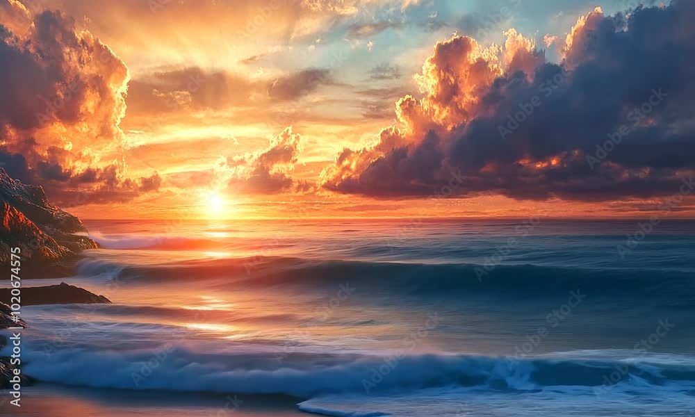 Beautiful sunrise over the sea