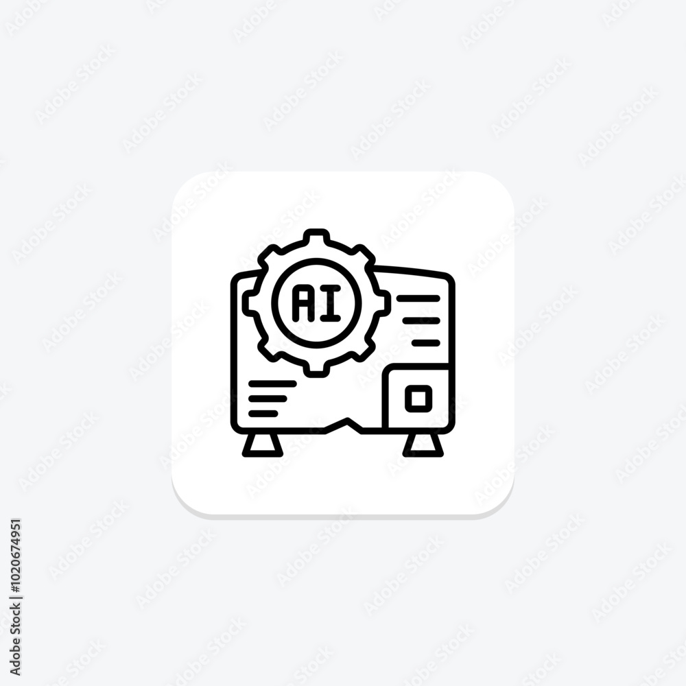 Ai System line icon , vector, pixel perfect, illustrator file