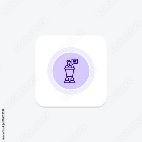 Ai Conference color circle icon , vector, pixel perfect, illustrator file