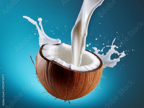 coconut milk splash photo