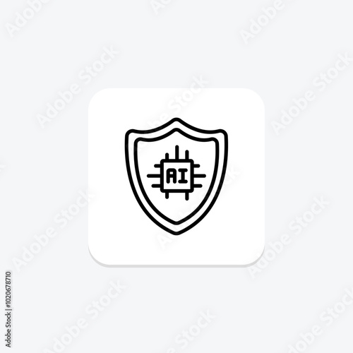 Ai Security line icon , vector, pixel perfect, illustrator file