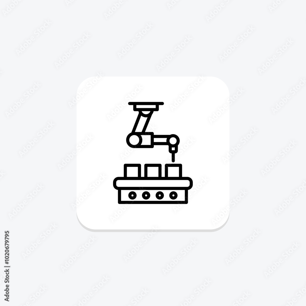 Ai In Manufacturing line icon , vector, pixel perfect, illustrator file Ai In Manufacturing line icon , vector, pixel perfect, illustrator file