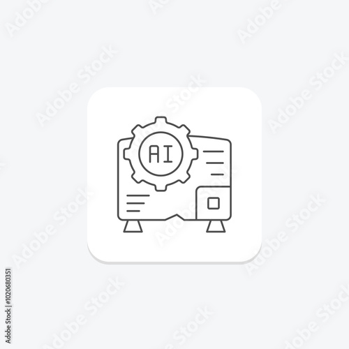 Ai System thinline icon , vector, pixel perfect, illustrator file