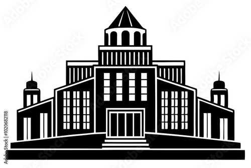 flat bulding silhouette vector, flat bulding illustration