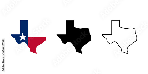 A set of Texas map icons vector.