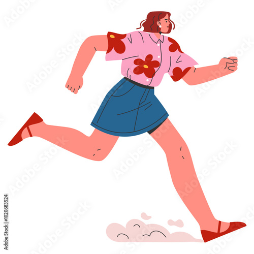 Young Businesswoman. Flat Vector Illustration