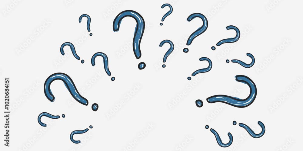 A bunch of question marks shooting out from the middle. A bunch of question marks shooting out from the middle.