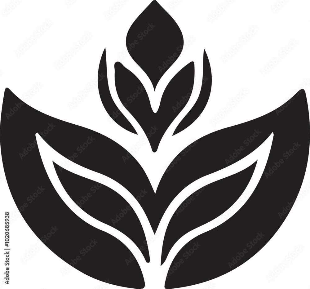 A black and white logo and icon on a white background A black and white logo and icon on a white background