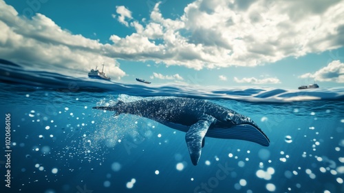 whale in the sea