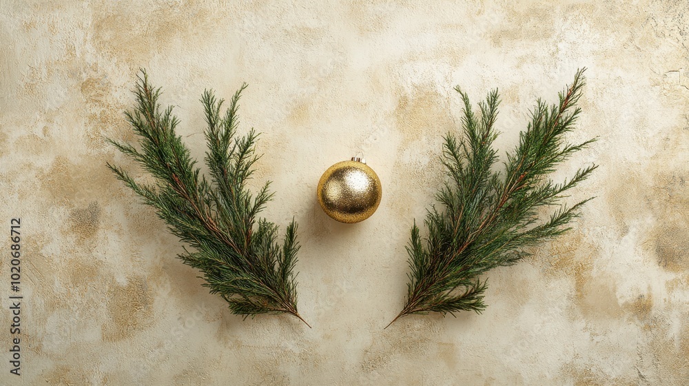 The Golden Ornament with Greens The Golden Ornament with Greens