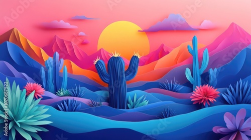 Mimi cactus featuring an animal like shape set against a stunning foreground and background Mimi cactus with animal like shape in captivating landscape photo