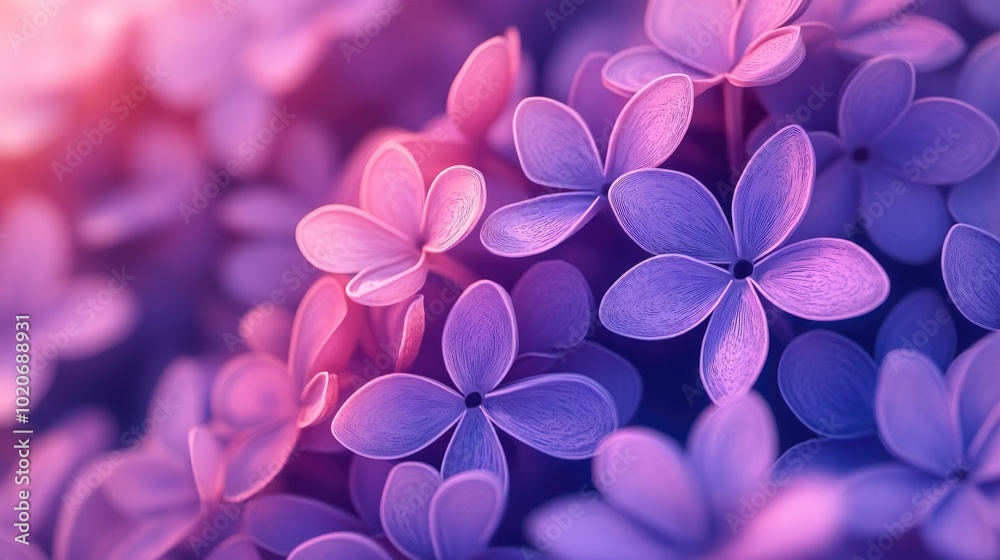 Macro shot of violet lilac flowers creating a soft and abstract floral backdrop Macro shot of soft abstract floral backdrop with violet lilac flowers Macro shot of violet lilac flowers creating a soft and abstract floral backdrop Macro shot of soft abstract floral backdrop with violet lilac flowers